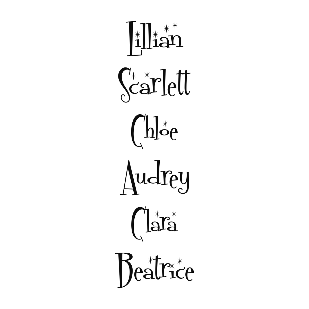 Several personalized name examples