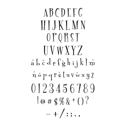 Alphabet and available characters
