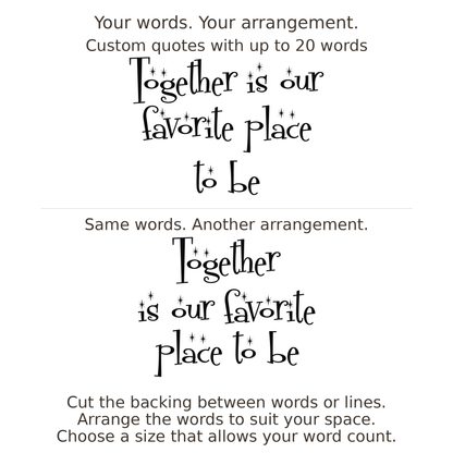 Large readable custom quote guide showing two arrangements with the same letter size
