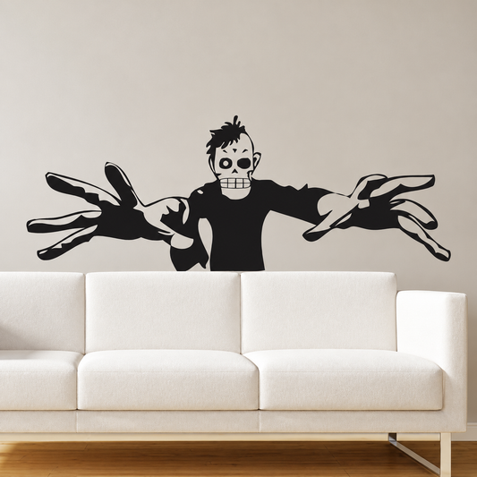 3d Zombie Silhouette Halloween Decal — enhanced original room photo