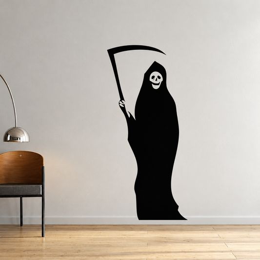 Grim Reaper Halloween Wall Decal — enhanced original room photo