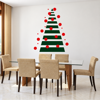 Geometric Christmas Tree Wall Decal — enhanced original room photo