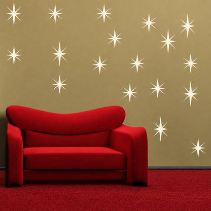 Sparkle Star Wall Decals — enhanced original room photo