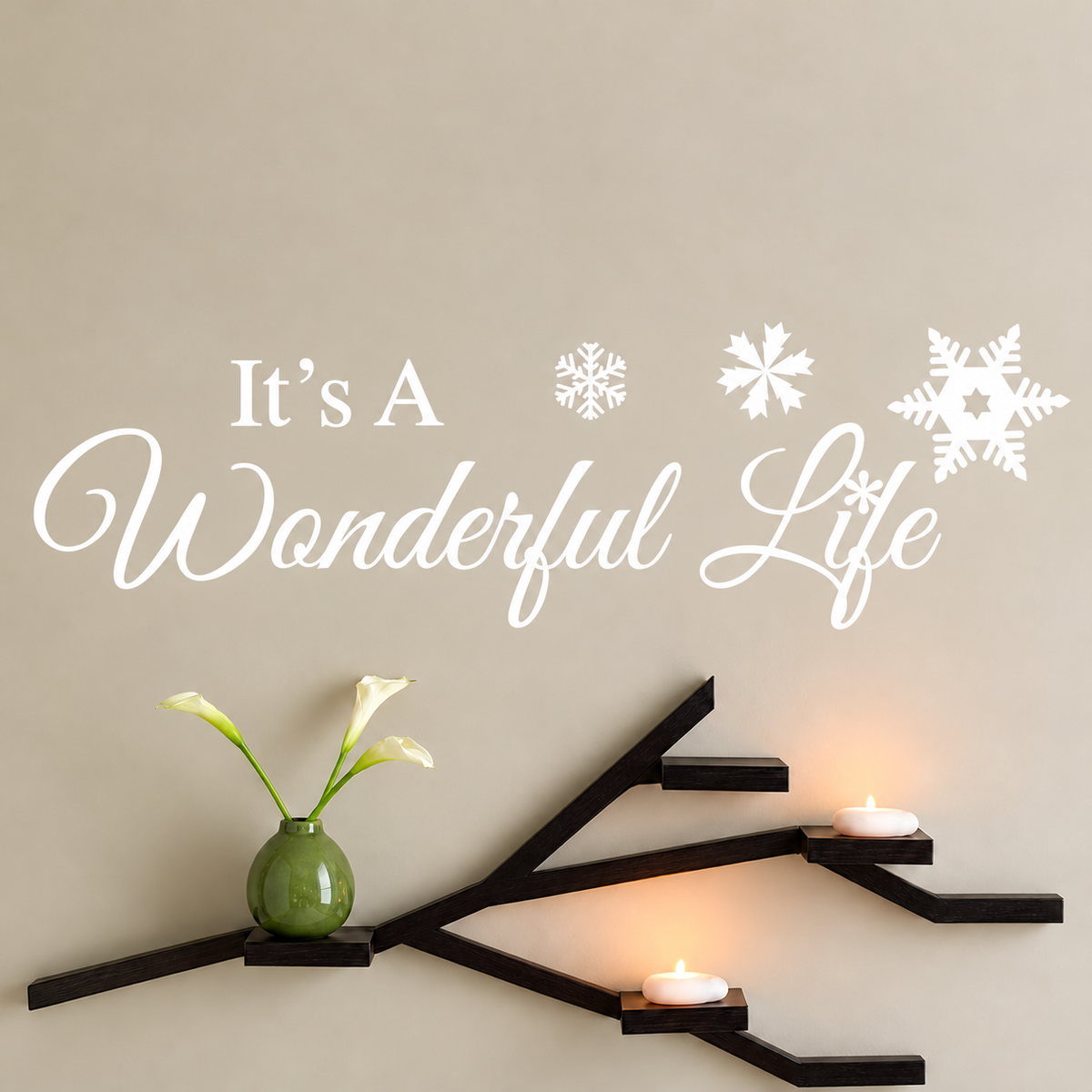 Wonderful Life Holiday Wall Quote — enhanced original room photograph