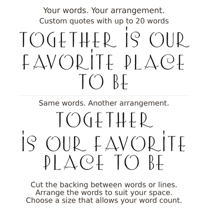 Large readable custom quote guide showing two arrangements with the same letter size