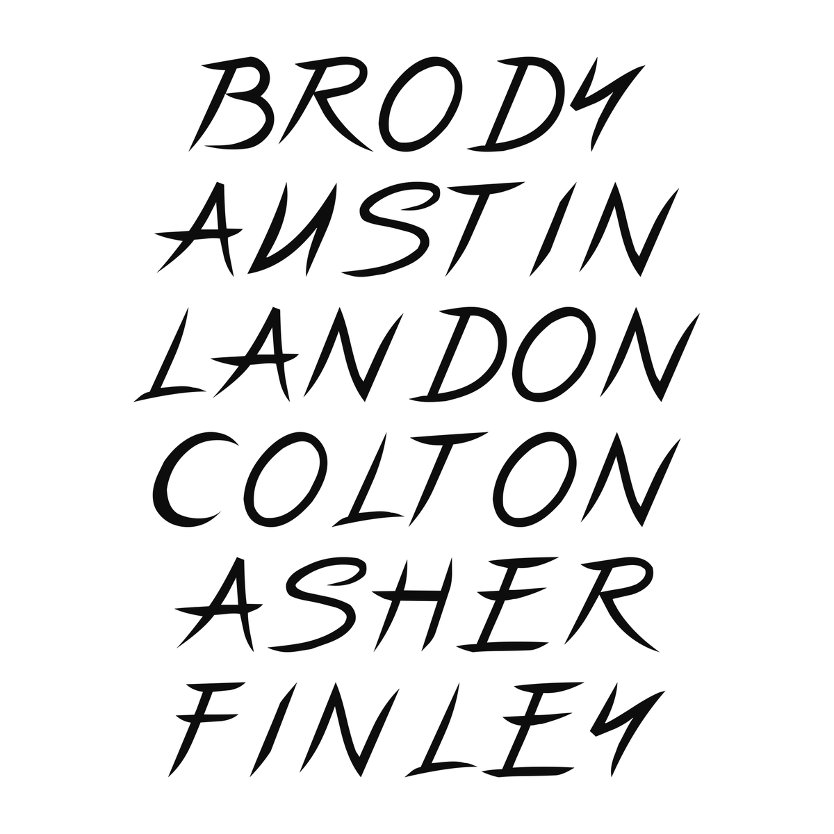 Several personalized name examples