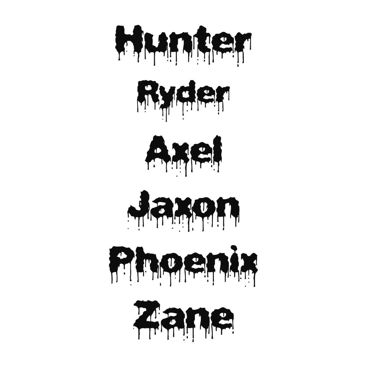 Several personalized name examples