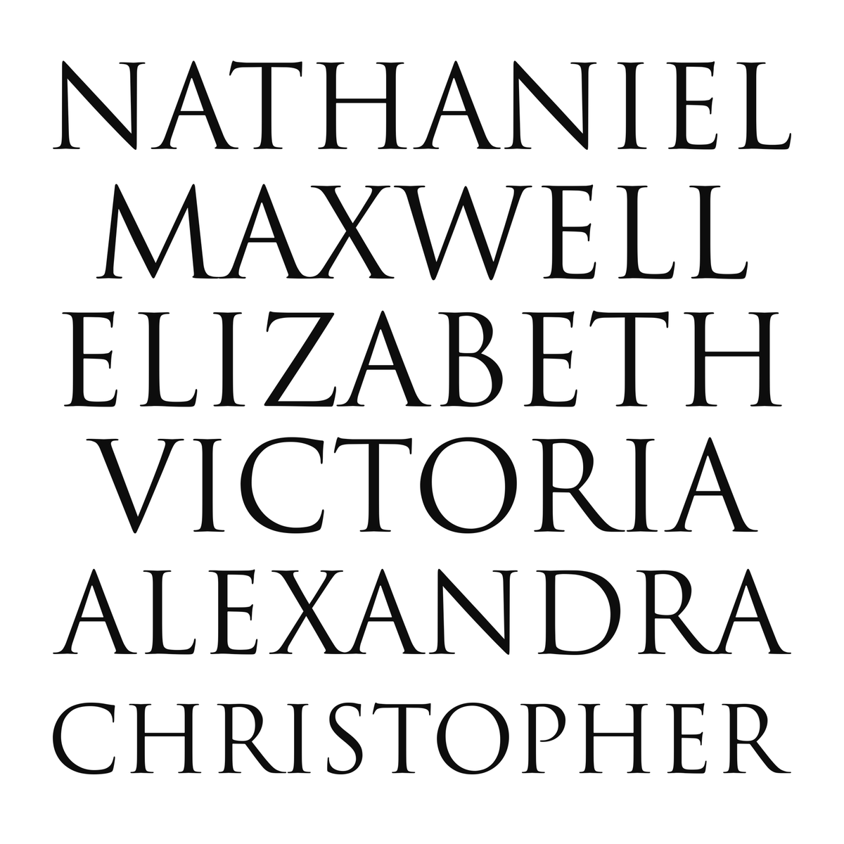 Several personalized name examples