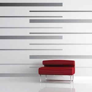 Custom wall stripes room example 1