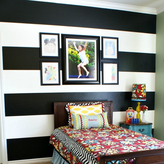 Custom wall stripes room example 3