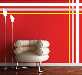 Custom wall stripes room example 7