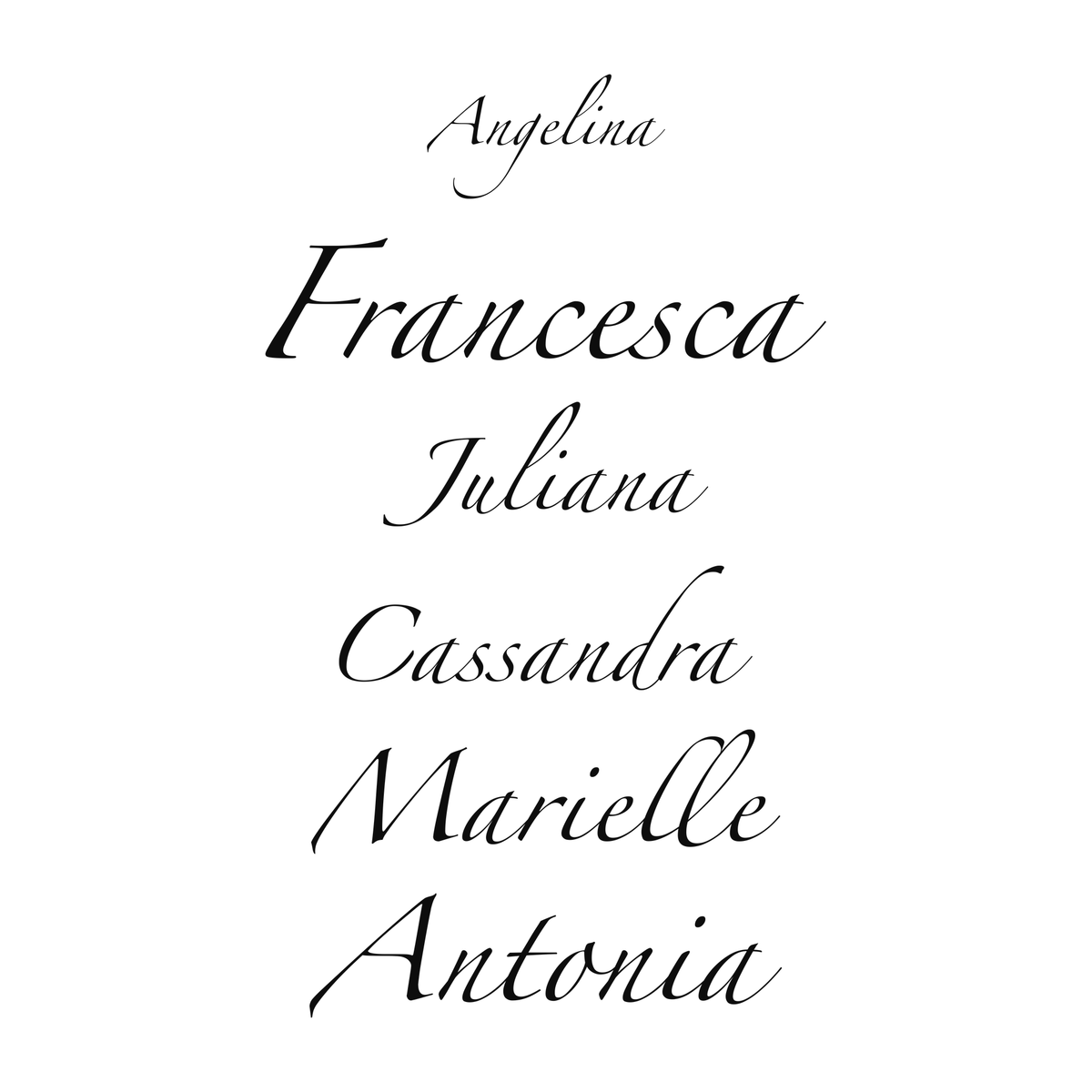 Several personalized name examples