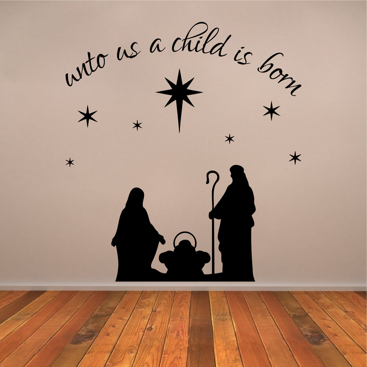 Unto Us a Child Is Born Christmas Decal