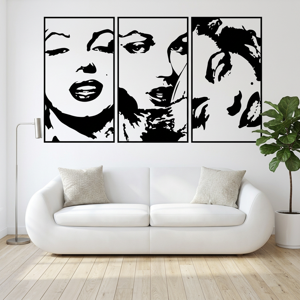 Classic Glamour Portrait Panel Wall Decals