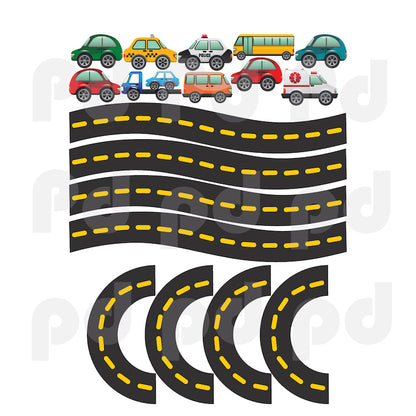 Race Car & Track Decal Set