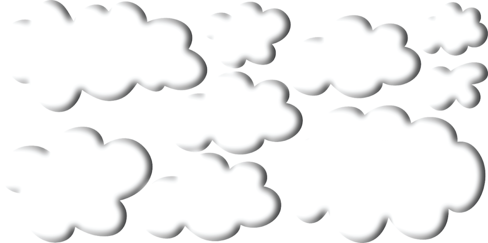 Bedroom Cloud Decals With 3d Shadow Effect