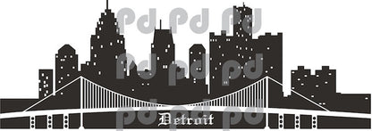 Detroit Skyline Wall Decal
