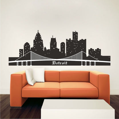 Detroit Skyline Wall Decal