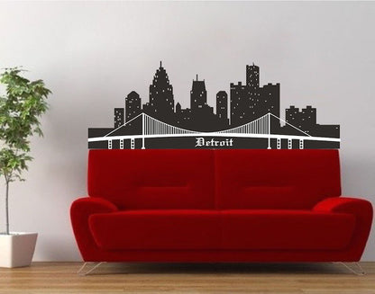 Detroit Skyline Wall Decal