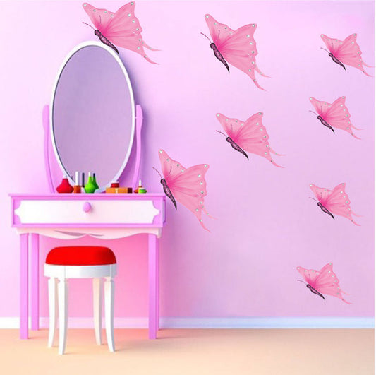 Pink Butterfly Decal Set