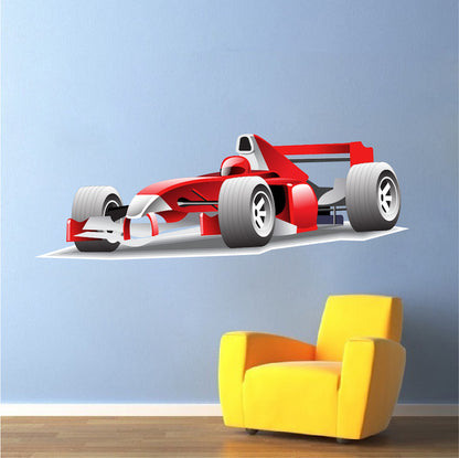 Custom Race Car Wall Decal – Red or Blue