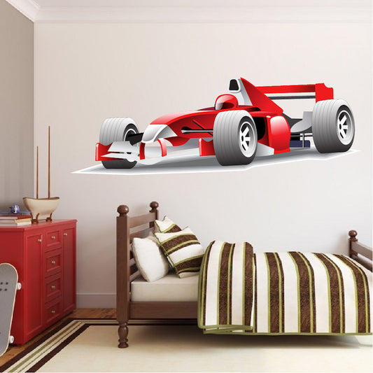 Custom Race Car Wall Decal – Red or Blue