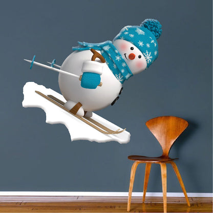 Skiing Snowman Decal
