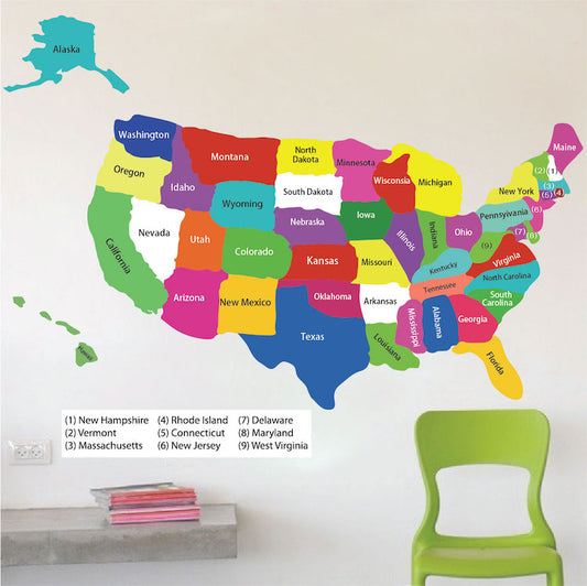 United States Map Wall Decal