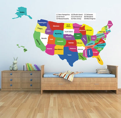 United States Map Wall Decal