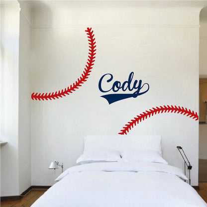 Custom Baseball Stitches Wall Decal