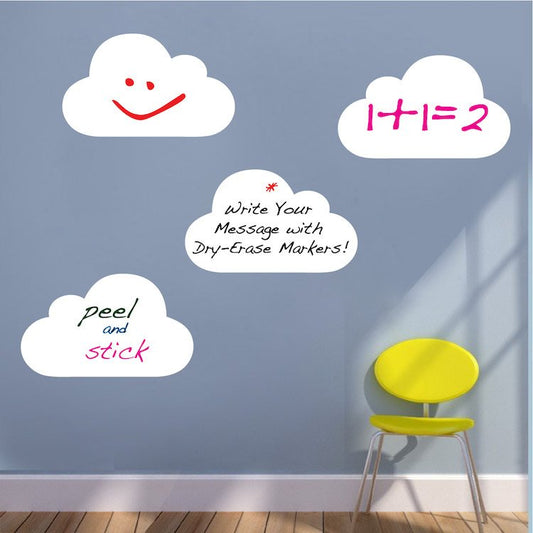 Writable Cloud Dry Erase Wall Decals