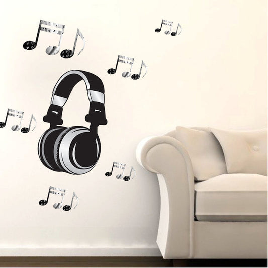 Headphone Music Wall Decal
